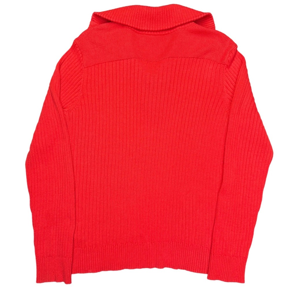 Lauren Ralph Lauren Women's Red Cotton Ribbed Pullover Sweater XL Toggle Closure - Picture 2 of 8